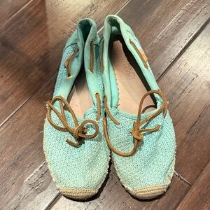 Sperry Mint Green Espadrilles with Tan Accents